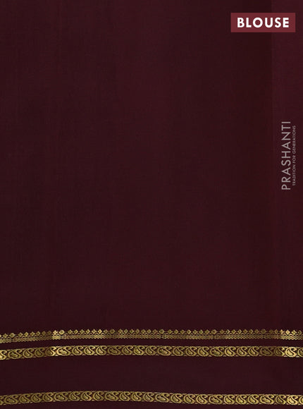 Pure mysore silk saree orange and brown with allover zari checked pattern and rettapet zari woven border