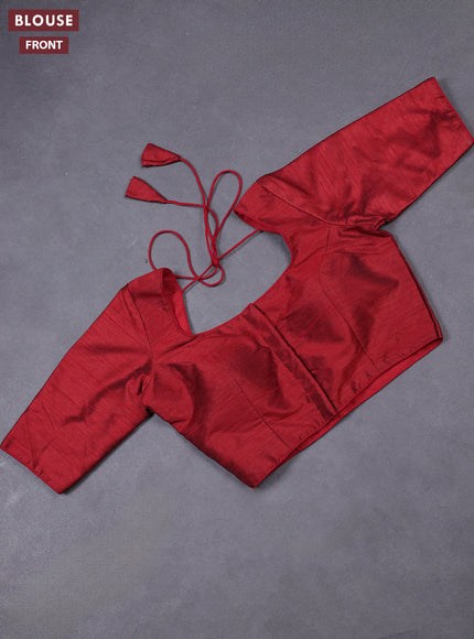 Maroon semi raw silk readymade blouse