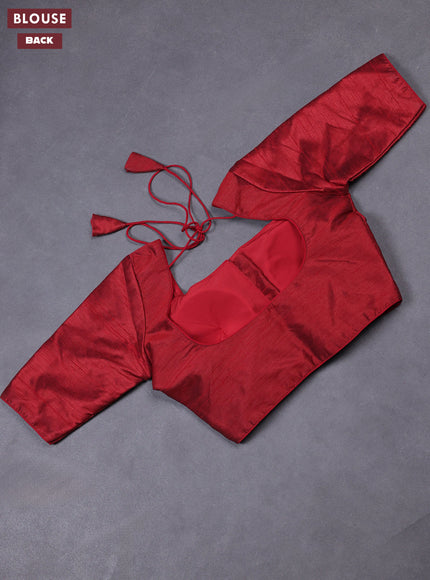 Maroon semi raw silk readymade blouse