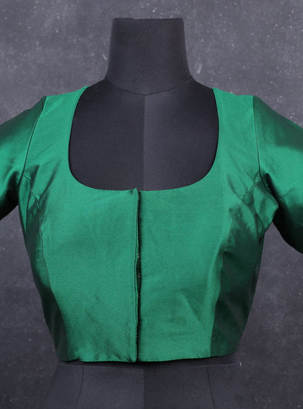 Green semi silk readymade blouse