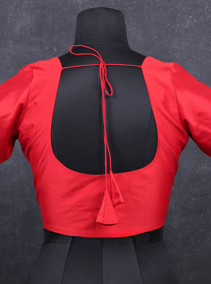 Red semi silk readymade blouse