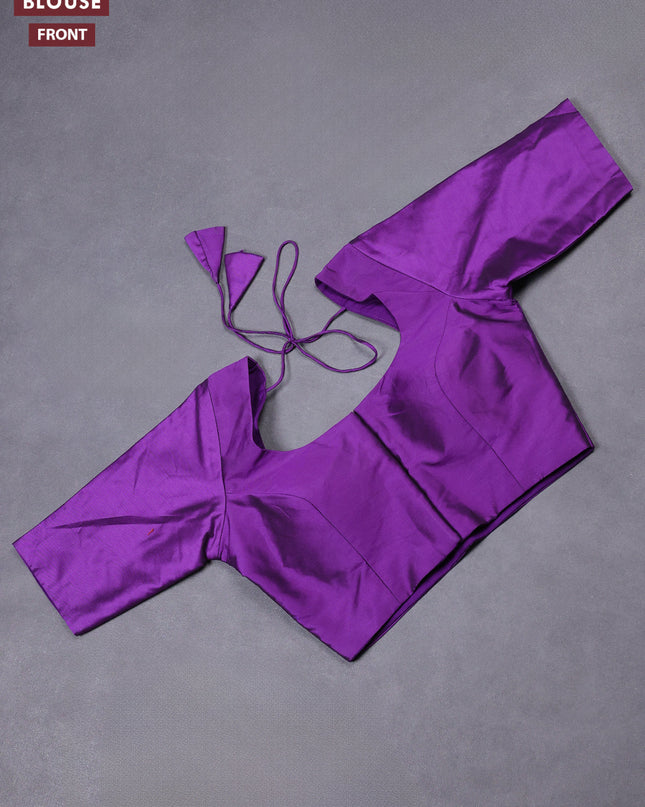 Violet semi silk readymade blouse