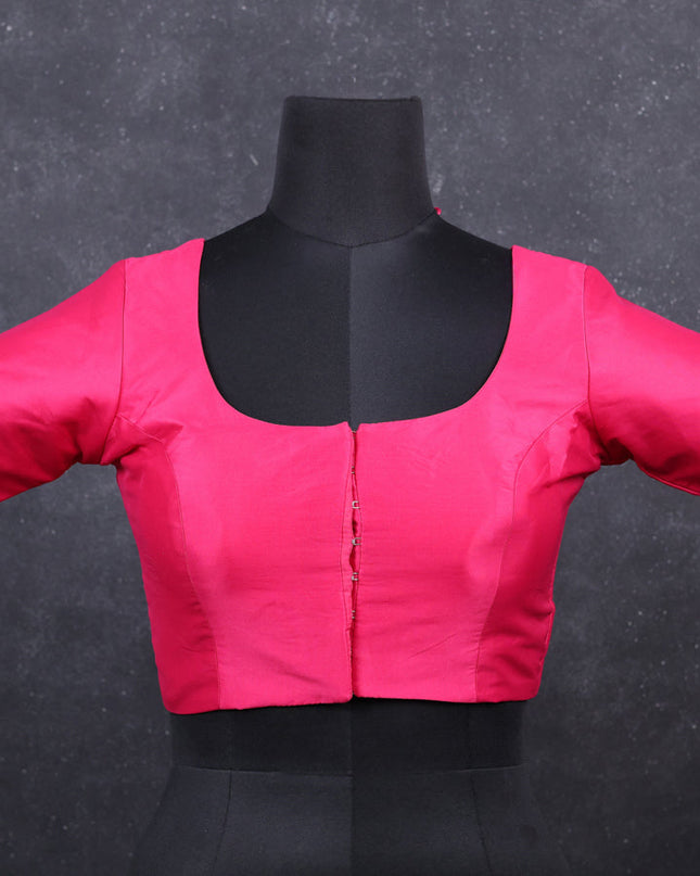 Pink semi silk readymade blouse