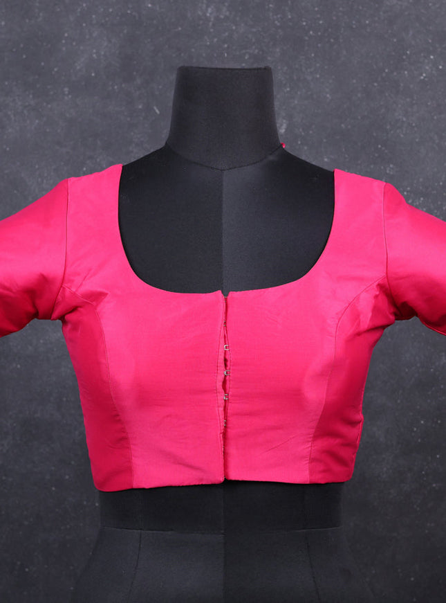 Pink semi silk readymade blouse
