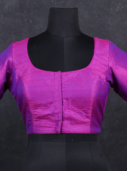Purple semi raw silk readymade blouse
