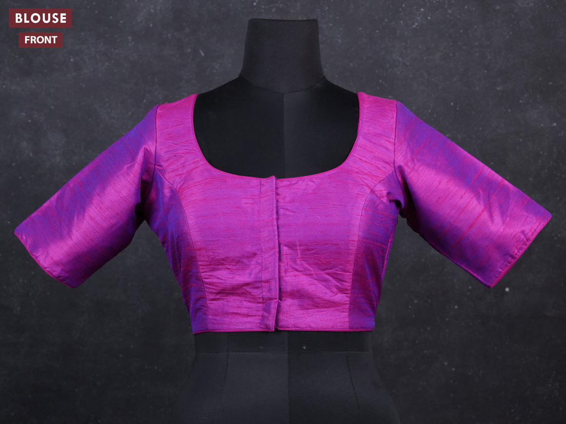 Purple semi raw silk readymade blouse