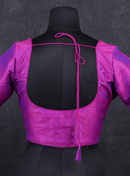 Purple semi raw silk readymade blouse