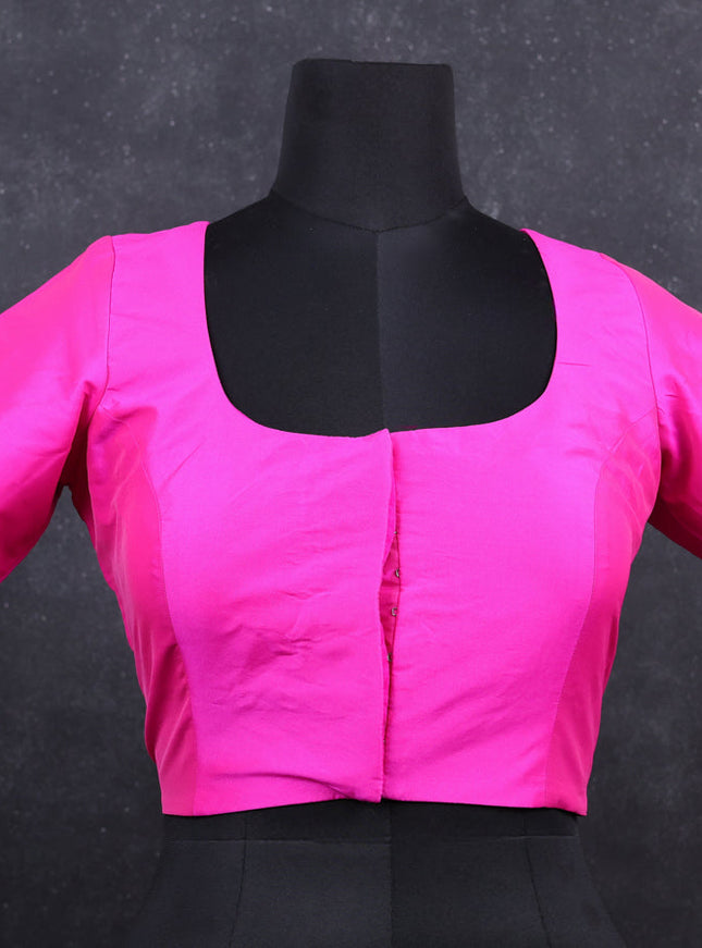 Pink semi silk readymade blouse