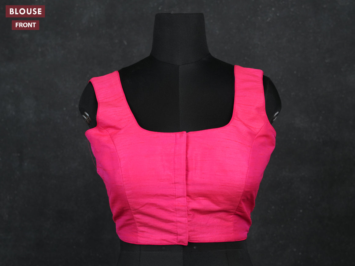 Candy pink semi raw silk readymade blouse