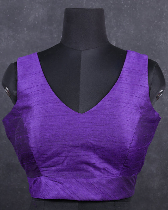 Violet semi raw silk readymade blouse