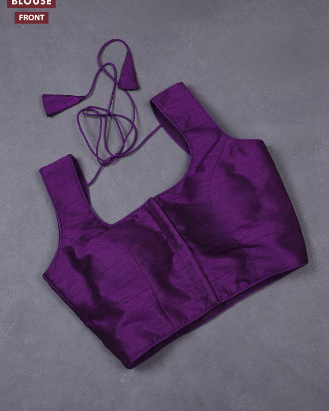 Violet semi raw silk readymade blouse