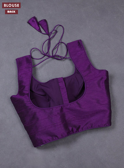 Violet semi raw silk readymade blouse