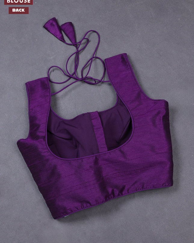 Violet semi raw silk readymade blouse