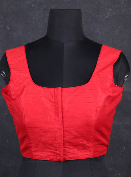 Red semi raw silk readymade blouse