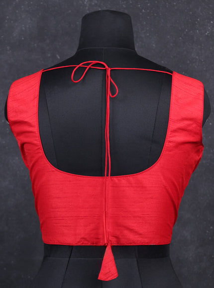 Red semi raw silk readymade blouse