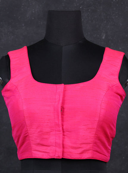Candy pink semi raw silk readymade blouse