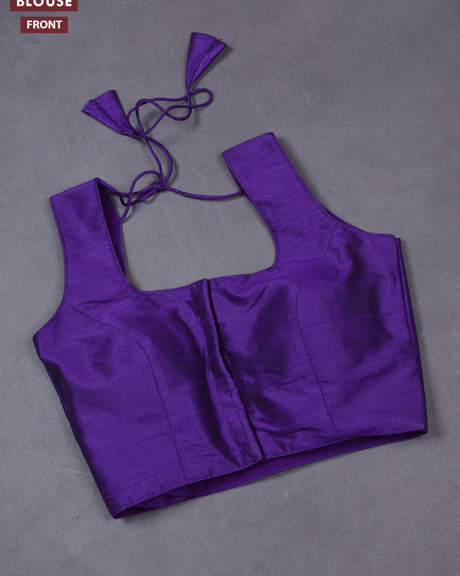 Violet semi raw silk readymade blouse