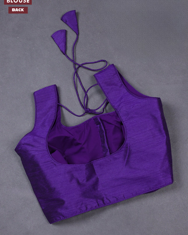 Violet semi raw silk readymade blouse
