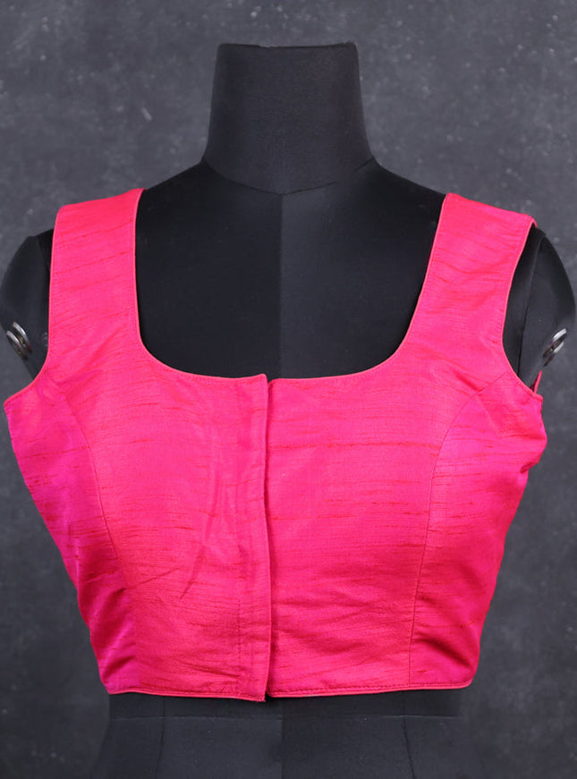 Pink semi raw silk readymade blouse