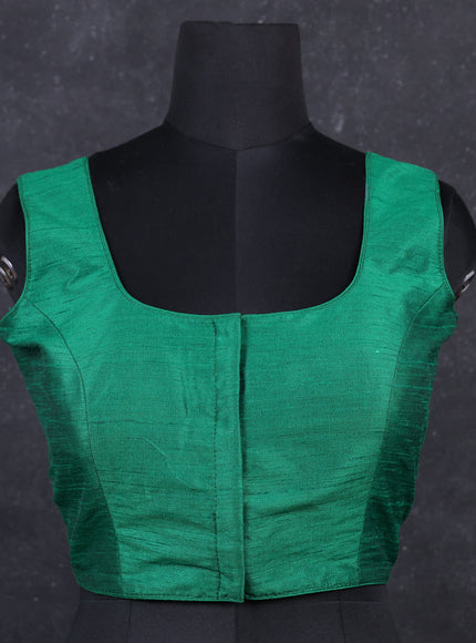 Green semi raw silk readymade blouse