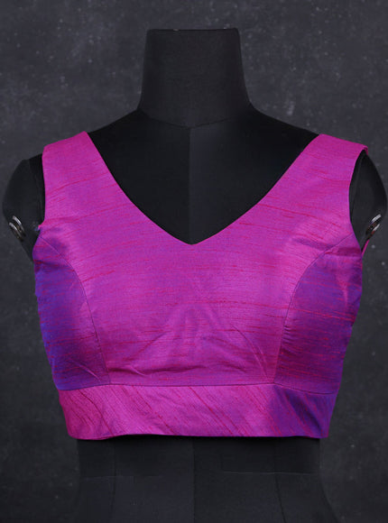 Purple semi raw silk readymade blouse