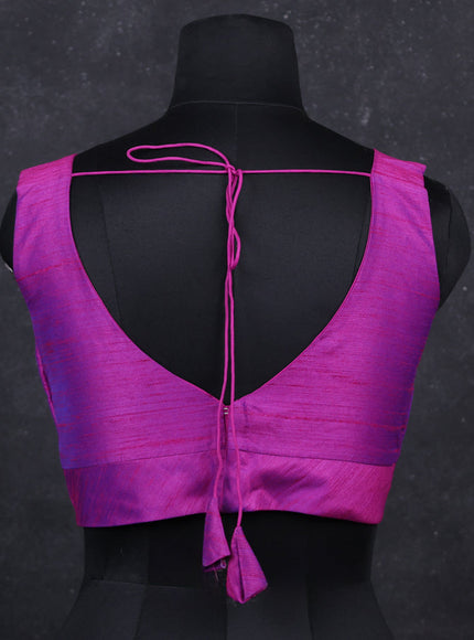 Purple semi raw silk readymade blouse