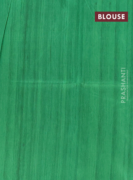 Semi tussar saree cream and light green with butta prints and madhubani printed pallu