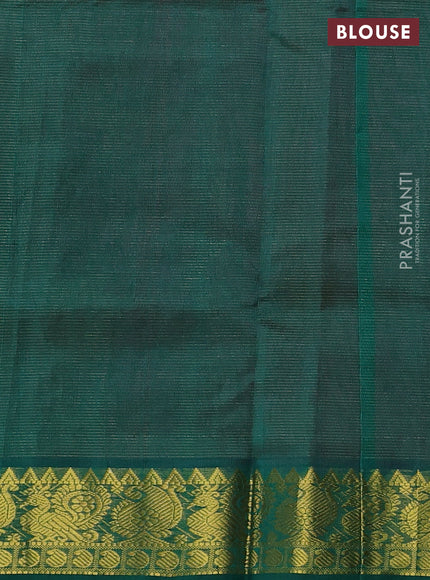 Silk cotton saree pink and green with allover vairaosi pattern and annam zari woven border