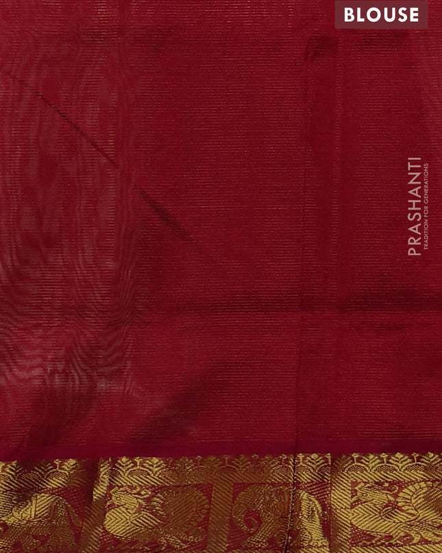 Silk cotton saree sandal and pink with allover vairaosi pattern and annam & elephant zari woven border