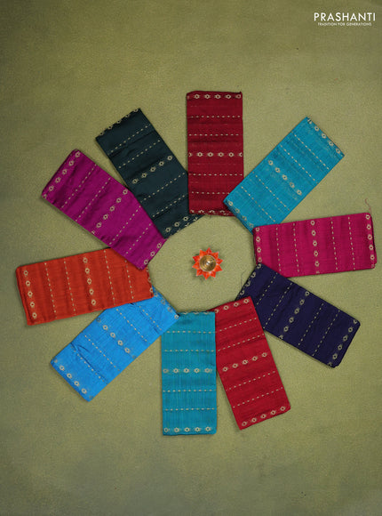 Raw silk blouse bit multi colour with Pack of 10