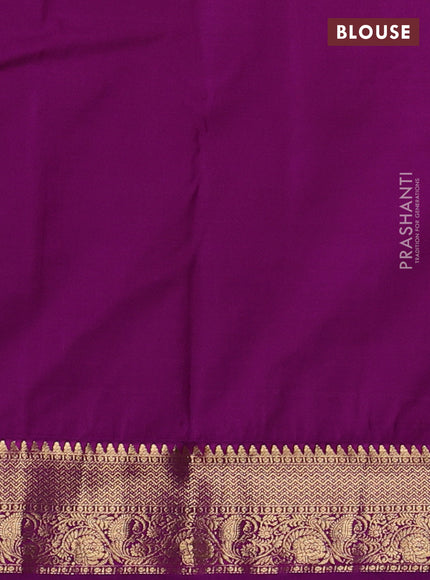 Bangalori silk saree pastel blue with purple with allover vairaosi pattern and zari woven border