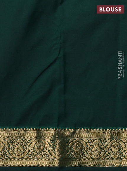 Bangalori silk saree yellow with green with zari woven buttas and zari woven border