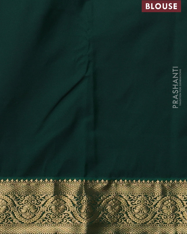 Bangalori silk saree yellow with green with zari woven buttas and zari woven border