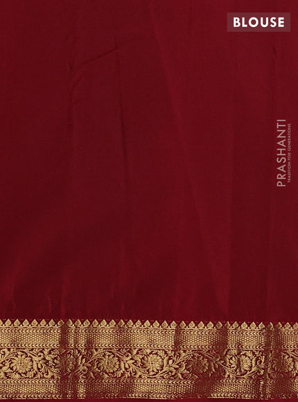 Bangalori silk saree chikku shade with maroon with zari woven buttas and zari woven border