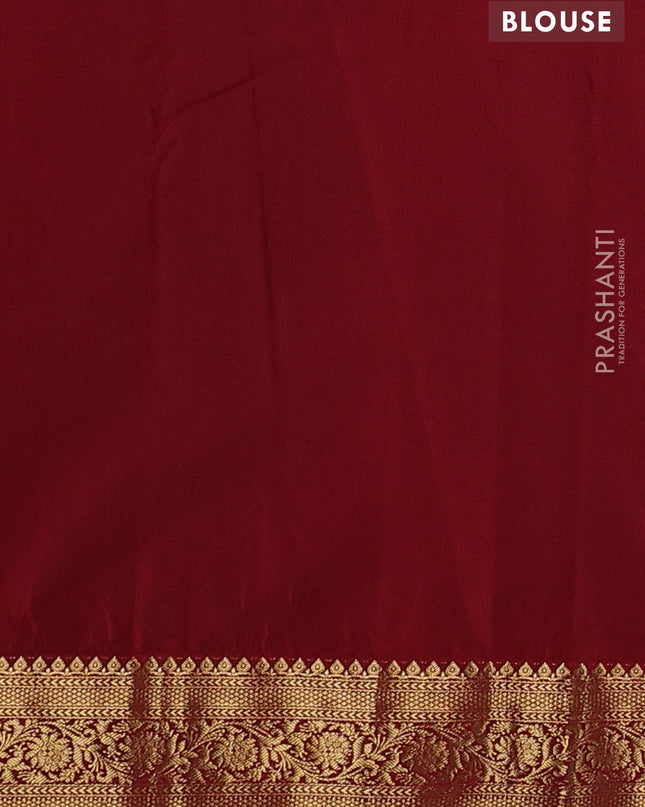 Bangalori silk saree chikku shade with maroon with zari woven buttas and zari woven border