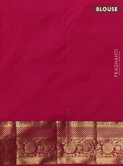 Bangalori silk saree teal green with pink with zari woven buttas and zari woven border