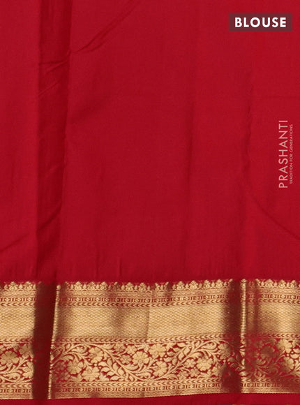 Bangalori silk saree dark blue with red with zari woven buttas and zari woven border