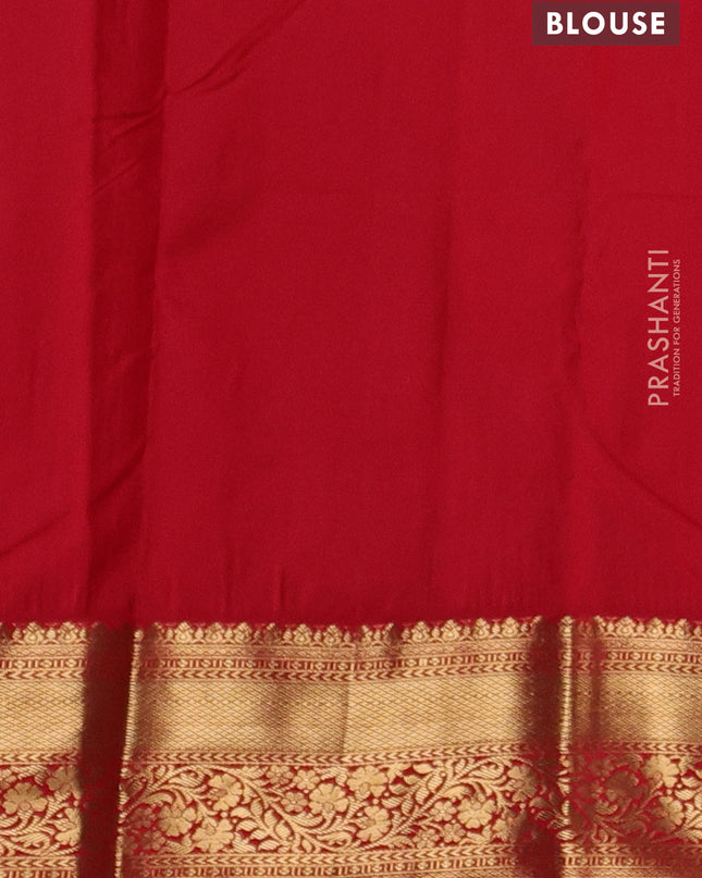 Bangalori silk saree dark blue with red with zari woven buttas and zari woven border