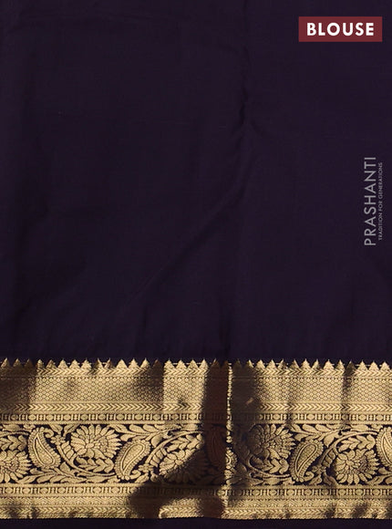 Bangalori silk saree lavender with violet with zari woven buttas and zari woven border