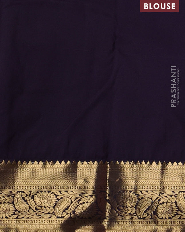 Bangalori silk saree lavender with violet with zari woven buttas and zari woven border