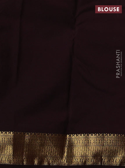 Bangalori silk saree rust shade with coffee brown with zari woven buttas and zari woven border