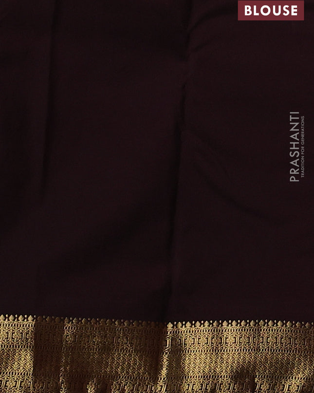 Bangalori silk saree rust shade with coffee brown with zari woven buttas and zari woven border