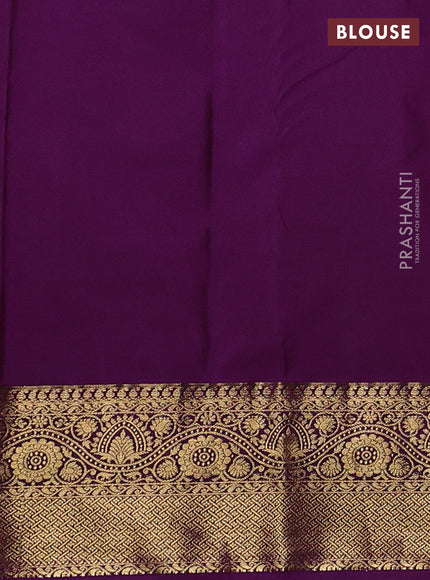 Bangalori silk saree light green with purple with zari woven buttas and zari woven border