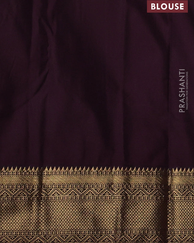 Bangalori silk saree rust shade with wine shade with allover zari woven stripes pattern and zari woven border