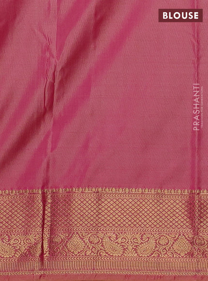Bangalori silk saree maroon with dual shade of pink with zari woven buttas and zari woven border