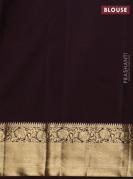 Bangalori silk saree grey and coffee brown with zari woven buttas and zari woven border