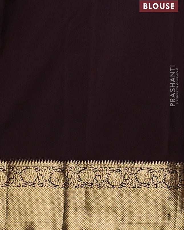 Bangalori silk saree grey and coffee brown with zari woven buttas and zari woven border