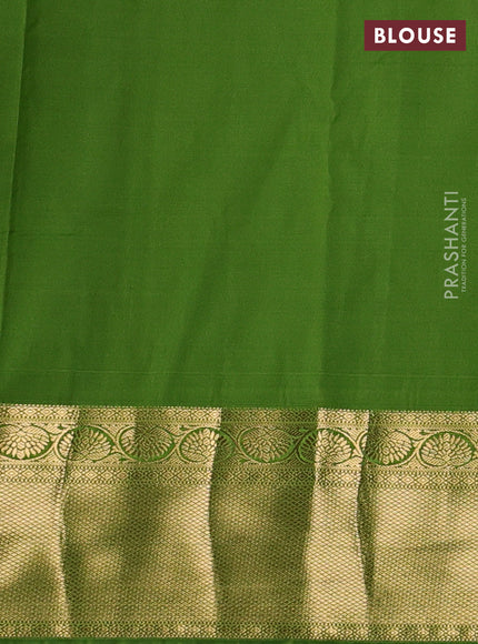 Bangalori silk saree purple and green with allover zari woven brocade weaves and zari woven border