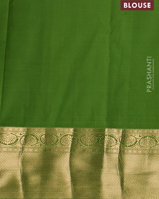 Bangalori silk saree purple and green with allover zari woven brocade weaves and zari woven border