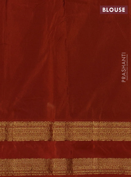 Bangalori silk saree deep maroon and rustic orange with zari woven buttas and rettapet zari woven border